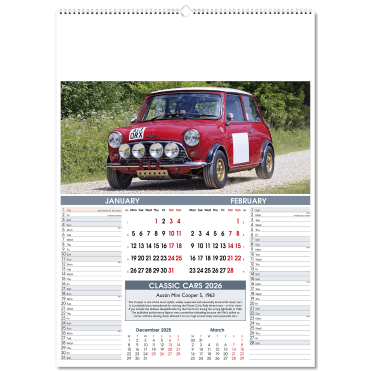 Classic Cars Wall Calendar